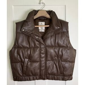 Abercrombie & Fitch Ultra Collection Brown Vegan Puffer Vest Size XL‎